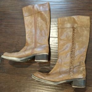 Lucky Brand distressed leather riding boots